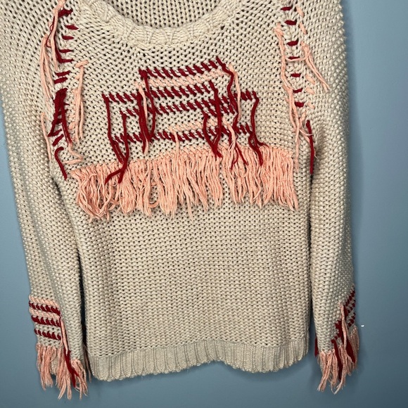 For Love & Lemons x Knitz Denver Fringe Boho Knit Oversized Sweater - Picture 5 of 15